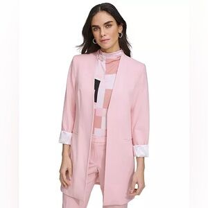 Calvin Klein Women’s Open-Front Long Front Blazer - Pink